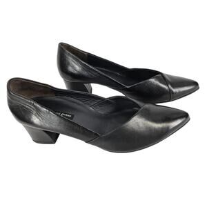 PAUL GREEN RENDI BLACK LEATHER PUMP SHOES – WOMEN'S SIZE 6.5 – LIKE NEW